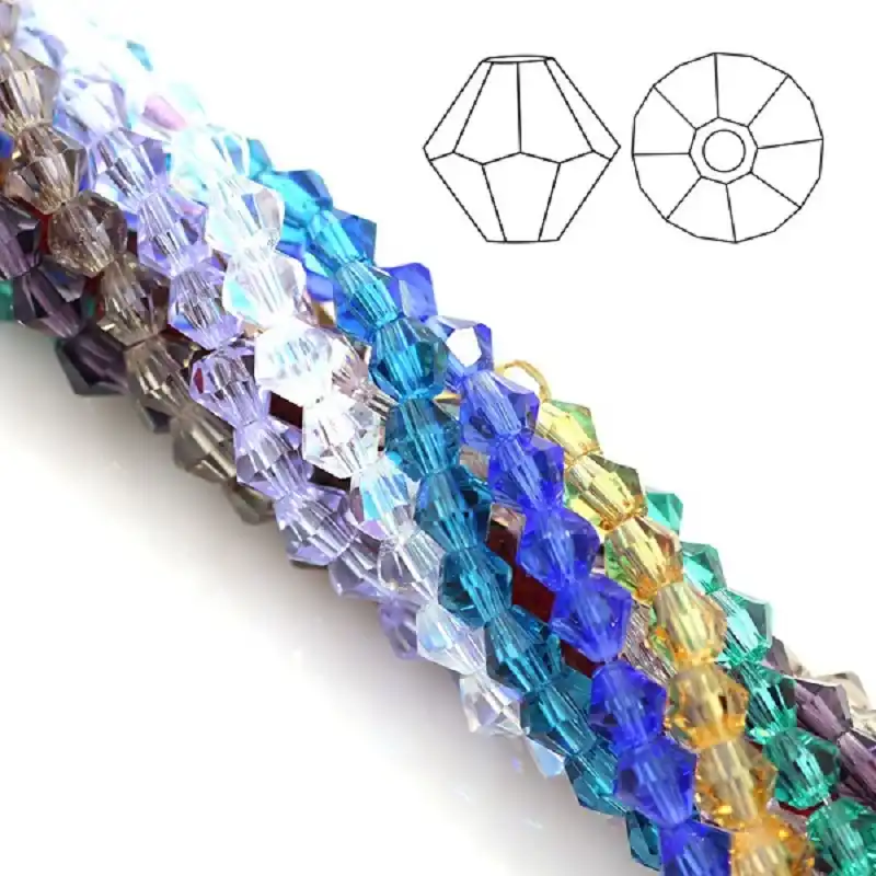 Amber AB XinBoWen DIY 4mm 1000Pcs Amber AB Bulk Faceted Bicone Crystal Glass Beads with Container Box Beads for Making Jewelry