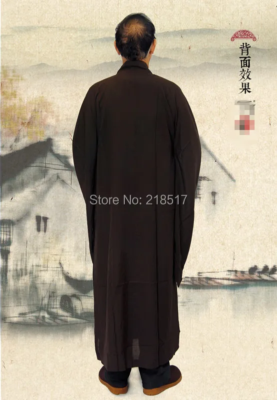 Коричневый дзен-буддистское одеяние лежал монах медитация платье декоративными застежками, тренировочная форма костюм лежал буддийские комплект одежды храм Шаолинь костюм