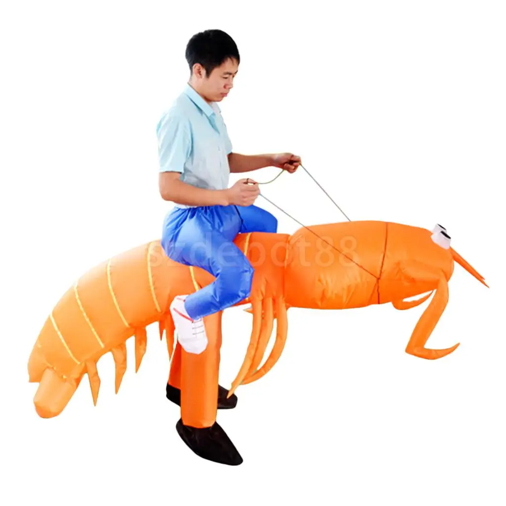 

New Hot sale Inflatable Lobster Costume Big funny Mantis Shrimp Rider Halloween Christmas Fancy Dress Gift Favors