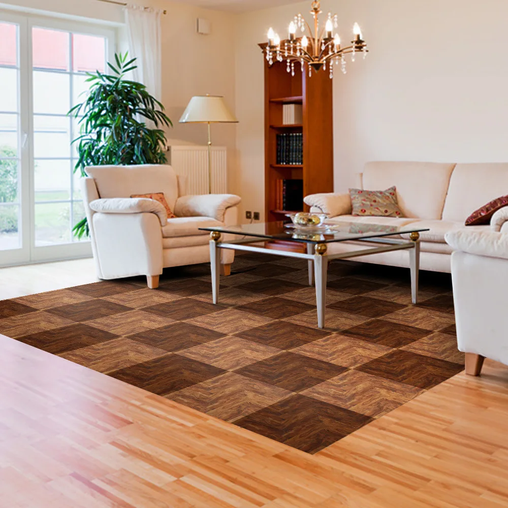 

Wooden floor Protector sticker PVC self-adhesive waterproof wall sticker retro Simulation board wallpaper living room decoration