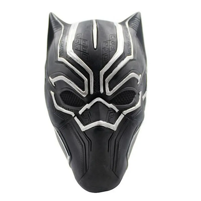 

2018 3D Solid Black Panther Masks Men's Cosplay Party Full Mask America Civil War Roles Cosplay Latex Mask Helmet Costume