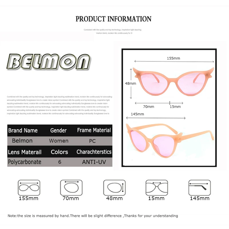 Belmon, модные солнцезащитные очки "кошачий глаз" для женщин, фирменный дизайн, солнцезащитные очки для женщин, Ретро стиль, Oculos Cateye, цветные линзы для женщин RS678