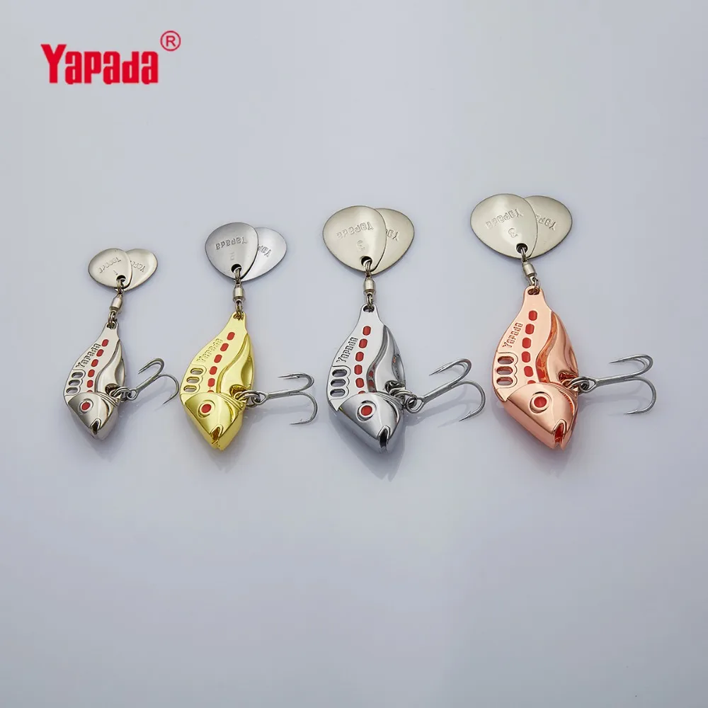 YAPADA VIB 305 ستة نقطة 10g/15g/20g/25g خطاف ثلاثي + الدورية الترتر 40mm/46mm/50mm/53mm المعادن VIB متعدد الألوان الصيد السحر