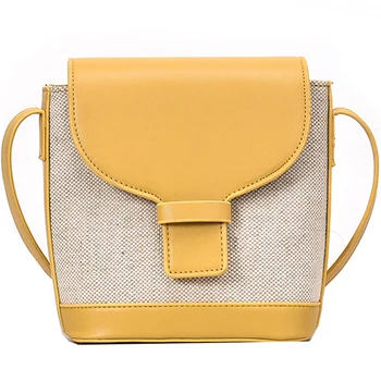 

Summer 2019 linen women bag pu strap Women Messenger Bags shoulder Luxury designer handbag bucket Women's Pouch Crossbody Bags