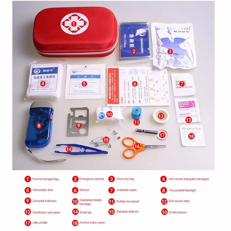 Di Corsa Black Portatile red Primo Famiglia Esterna Sopravvivenza 17 Auto Casa Medica Kit Borsa Sacchetto Box orange Pz Soccorso Emergenza Impermeabile qB0rUqH