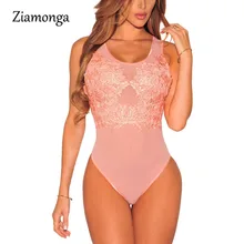 Ziamonga лето комбинезон Sexy Кружева цветочные сетки боди Для женщин Bodyc
