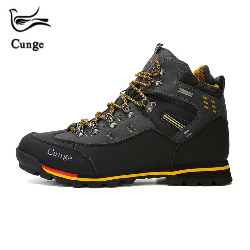 

CUNGE Men's Outdoor Trekking fashion Boots Anti-skid Boots Men Shoes Top Quality Mountain walking Shoes