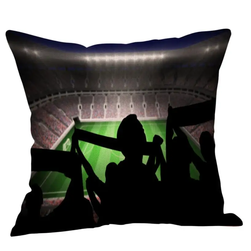 Football Printing Pillow Cases Linen Sofa Cushion Cover ...