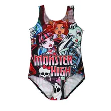 New arrival Girls Kids Monster Cartoon Printing Swimsuit Tankini Swimwear Bathing Suit Hot Sale Beachwear 5-10T Free Shipping
