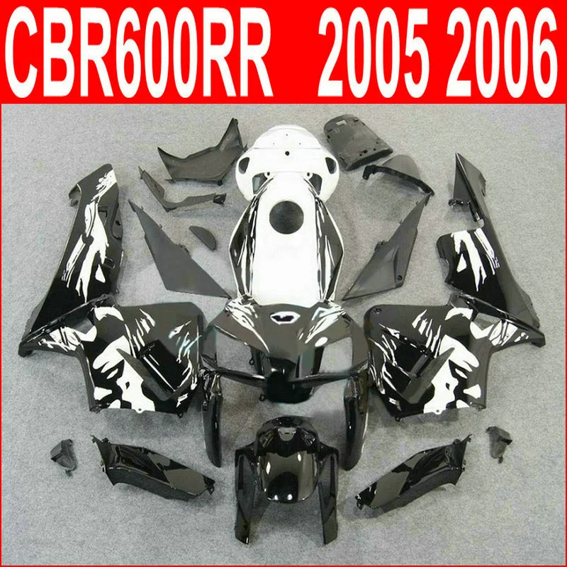 

Injection mold fairing kit for Honda CBR600RR 05 06 white black bodywork fairings set CBR600RR 2005 2006 HN44