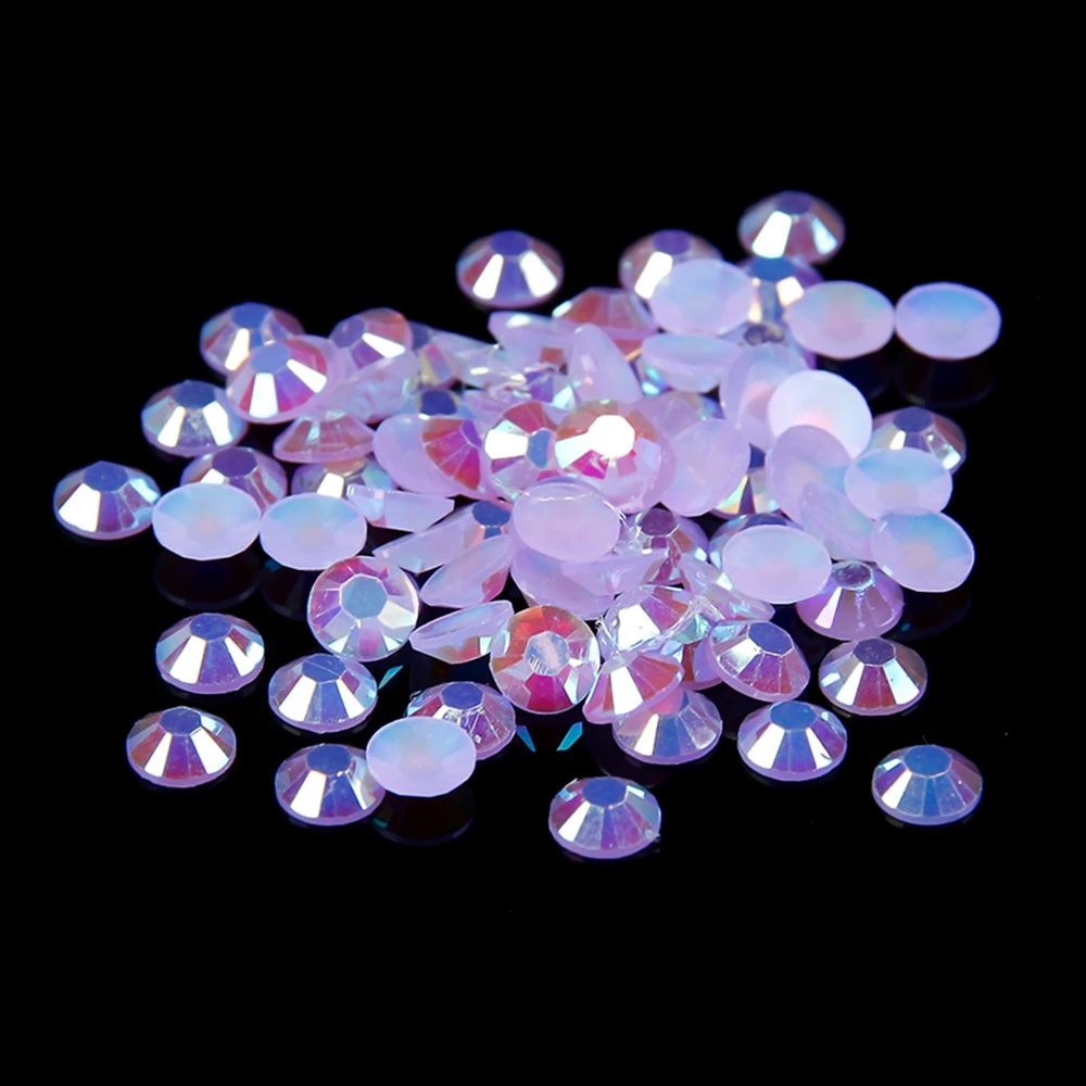 Resin Rhinestones Light Purple AB 500/1000pcs 2-6mm Round Flatback Non Hotfix Diamonds For Craft Fabric Wedding Dresses