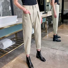 Свободные винтажные джинсы-шаровары, женские джинсы с высокой талией, джинсы для женщин в стиле бойфренд, узкие Женские джинсы-карандаш, ковбойские штаны, черные, бежевые, синие