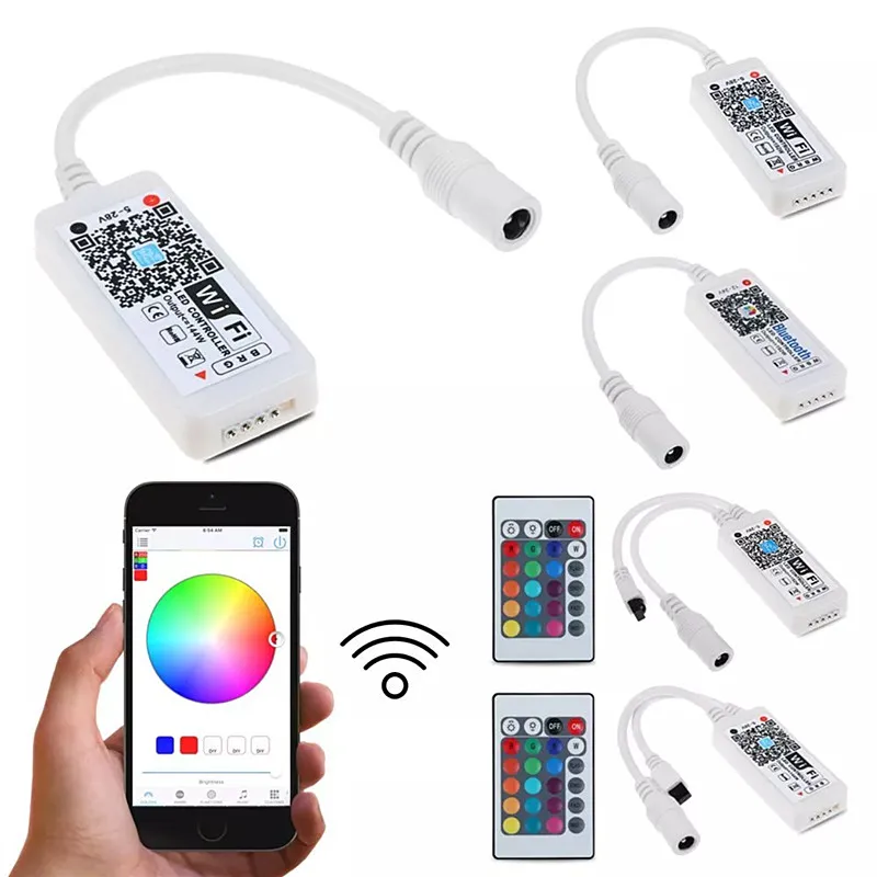 2835 3014 3528 5050 RGB RGBW Светодиодная лента WiFi Bluetooth контроллер Amazon Alexa Google iOS Android APP IR RF