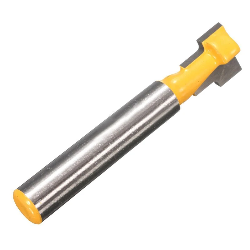 NEW 1 / 4Inch Shank Yellow T Slot Lock Hole Router Bit Woodworking Steel Engraving Milling Cutter DIY Tool