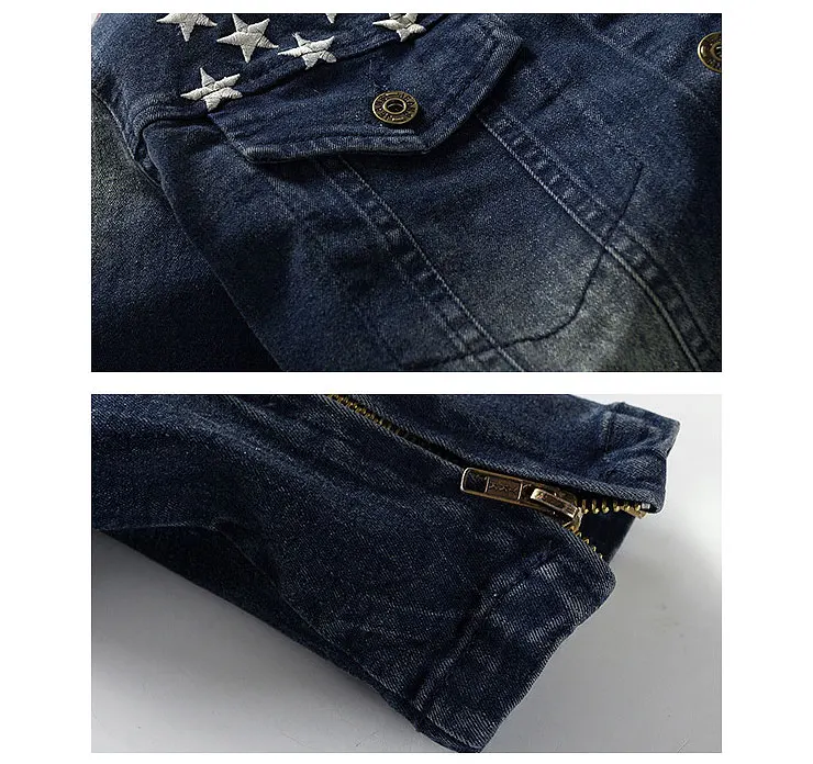 MYDBSH новая джинсовая куртка с американским флагом, Мужская брендовая одежда, хлопок, повседневные мужские джинсовые куртки, темно-синие однотонные куртки, мужские S-XXXL