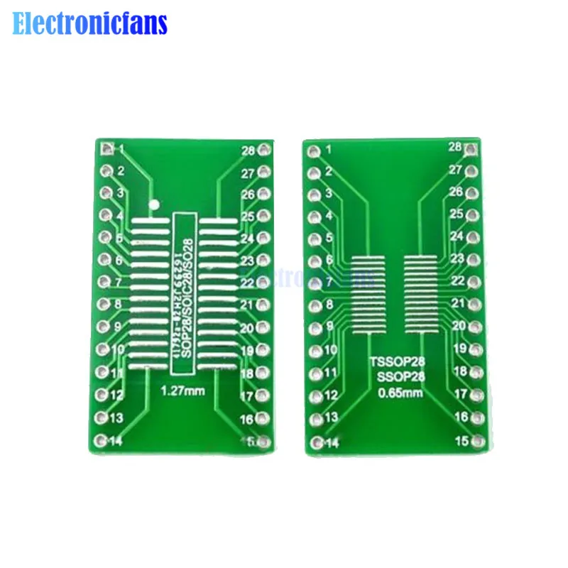 

10PCS SOP28 SSOP28 TSSOP28 to DIP28 Adapter Converter PCB Board 0.65/1.27mm M