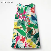 Little maven/Новинка г.; летнее Брендовое платье для маленьких девочек; детский хлопковый сарафан без рукавов в полоску с цветочным принтом