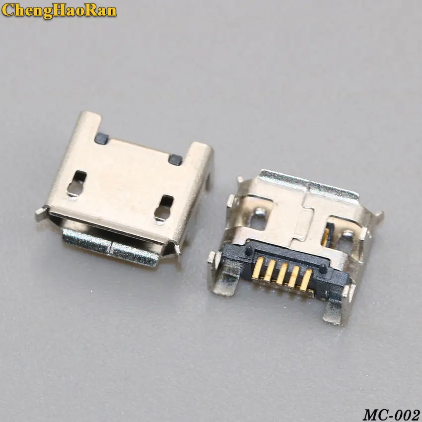 

ChengHaoRan 2PCS Micro Mini USB connector 5pin Jack Micro usb Four legs Inserting plate seat charging usb connector