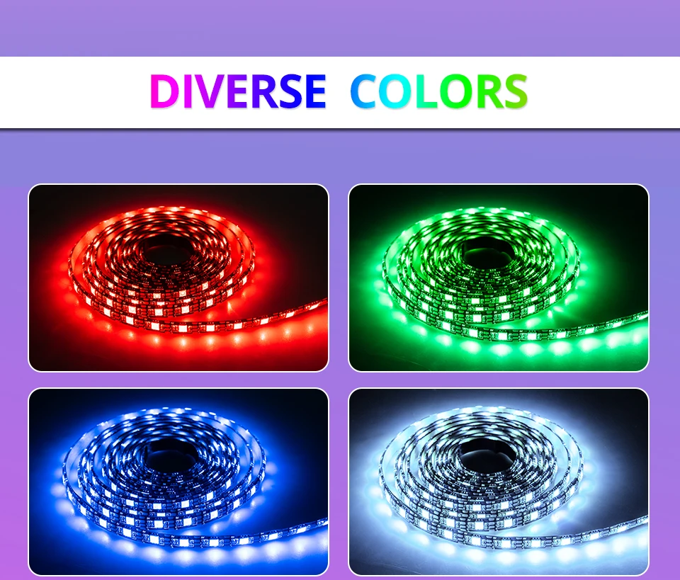 USB LED Strip with IR Remote Music Controller IP20 IP65 Flexible LED Strip Light SMD5050 RGB 5V USB TV Background Lightgting (6)