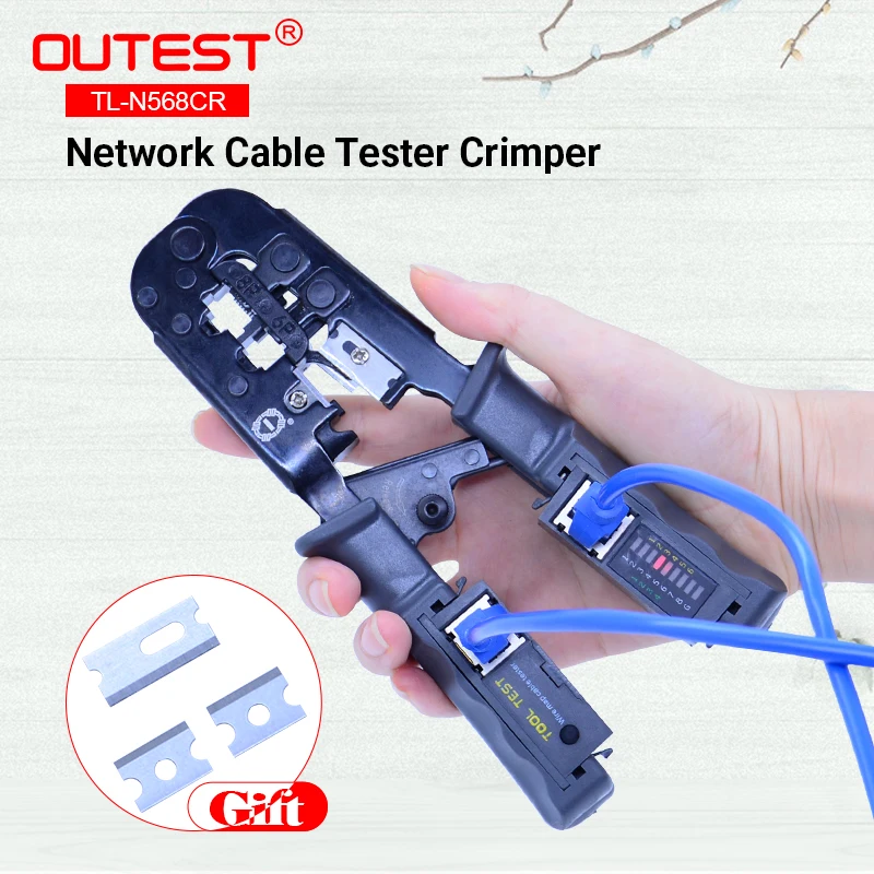 Online 2 in 1 RJ45 di Rete LAN Via Cavo Crimpatrici Pinze Utensile Da Taglio Cavo Tester Pinze Cavo 6 p 8 p wire Cutter Strumento di Prova di Piegatura Pinze