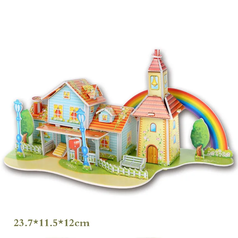 Brinquedo-Education-Jigsaw-Puzzles-For-Kids-Children-Toys-Developmental-3D-DIY-Puzzle-Lovely-Paper-Castles-Houses-TY0002 (6)