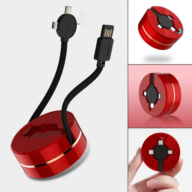 

Etmakit Type-C Micro USB Cable Retractable 3 In 1 Fast Charging Durable For Mobile Phone NK-Shopping