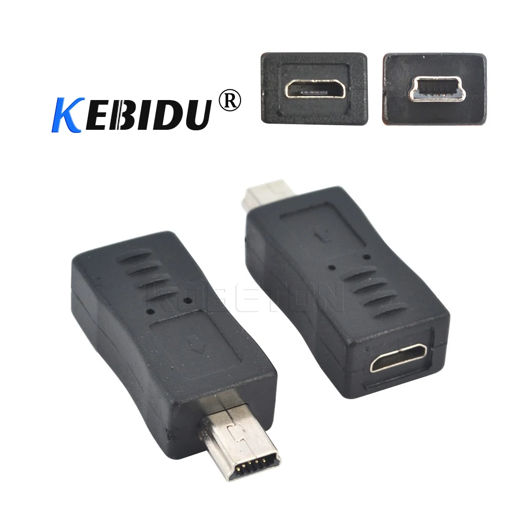 

kebidu 1pcs Micro USB Female to Mini USB Male Adapter Connector Converter Adaptor For PC Phone Cables