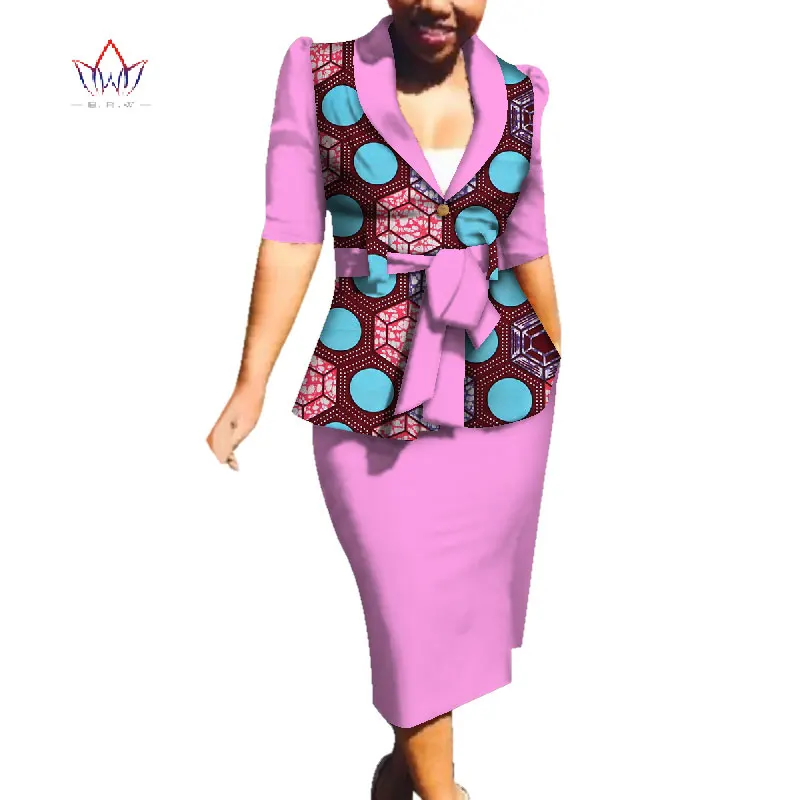 

Spring African Skirt Sets For Women Dashiki 2 Piece Skirt Setsfor Ladies Plus Size African Clothing Top With Skirt WY3749