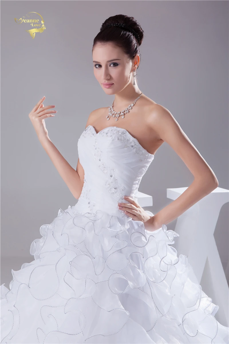 Жанна любовь новое поступление Свадебные платья 2019 белый свадебное платье халат из органзы De Mariage Vestido Novia Casamento JLOV75921