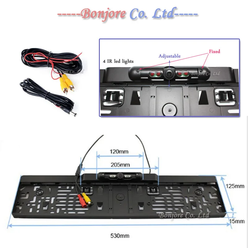 

Wholesale Parking System Car Reversing Rear View Camera 170 wide angle European License Plate Night Vision Backup Parking sensor