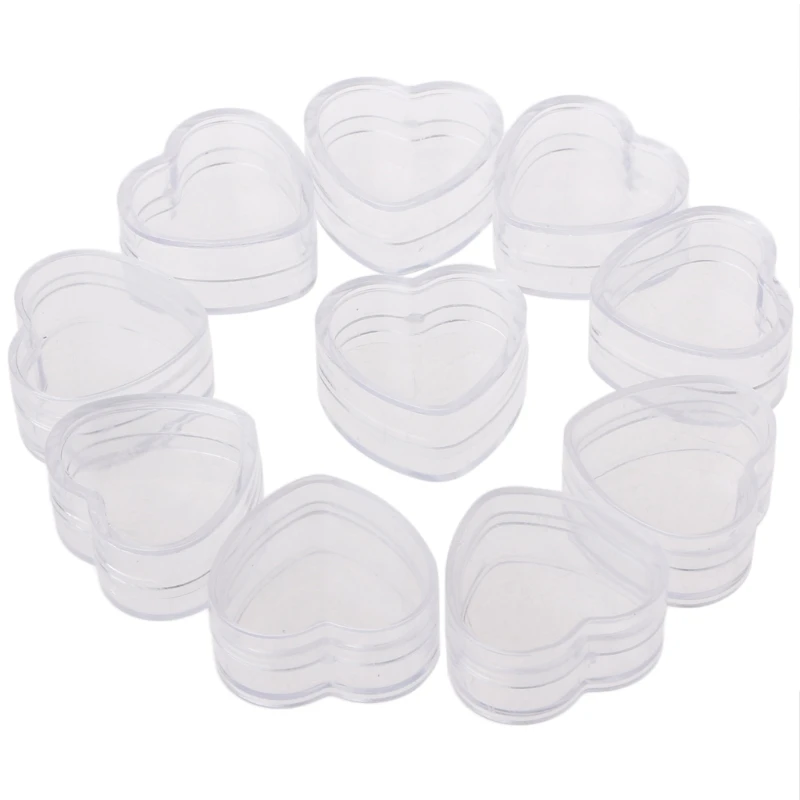 

10Pcs 4g Plastic Heart/Star Shape Cream Box Travel Empty Makeup Container Refillable Bottles Cosmetic Case Transparent New
