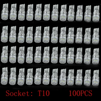 

100pcs Signal Lamp 5050 T10 Led Car Bulb W5W 194 168 Led T10 Led Lamps For Cars White 5W5 Clearance Backup Reverse Light 12V