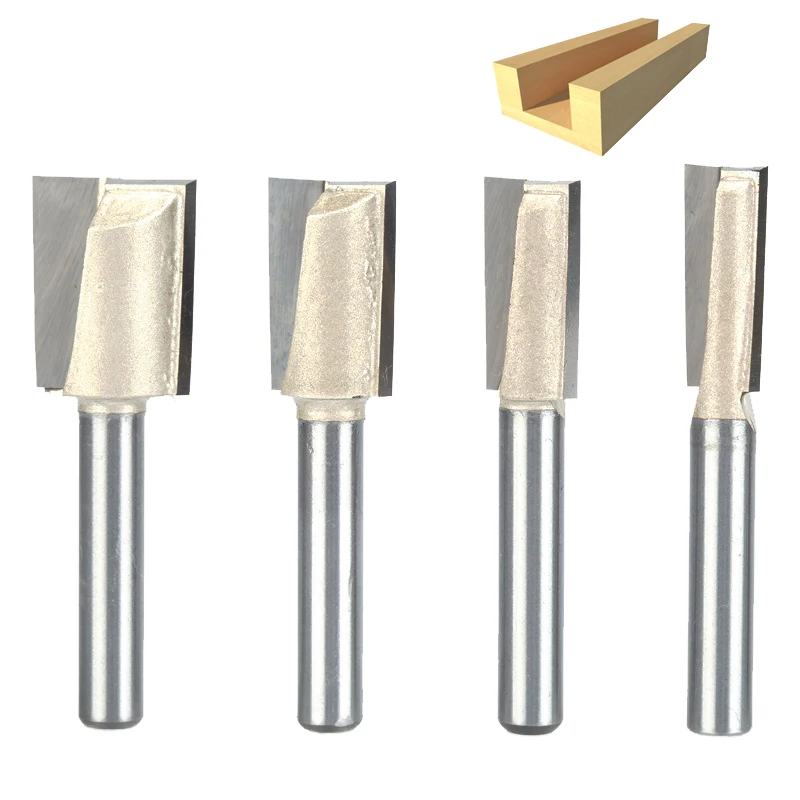 HUHAO 1pcs 1/4&quot Shank CNC Cleaning bottom router bit Woodworking Tools two Flute endmill bits for wood cutting tools | Инструменты