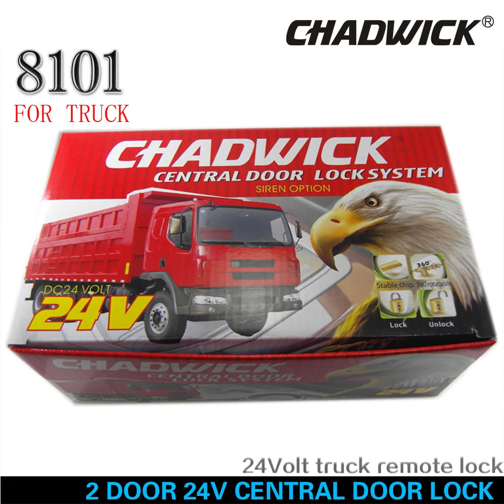 Goedkoop 24 V Centrale Deurvergrendeling vergrendeling systeem Universal Auto afstandsbediening Voertuig Keyless Systeem voor truck 2 deur CHADWICK 8101