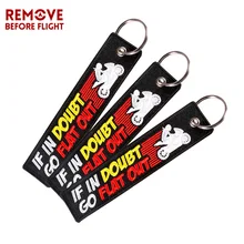 3 шт., если сомневаетесь, GO FlLAT OUT, вышитый буквенный ключ мотоцикла, брелок, OEM ATV, автомобильный брелок, бирка для подарков