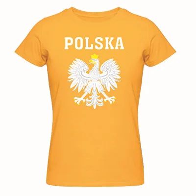 Polka POLAND идеально подходит для женской футболки хлопок camisetas mujer kawaii футболка Женская с коротким рукавом укороченный Тройник - Цвет: Цвет: желтый