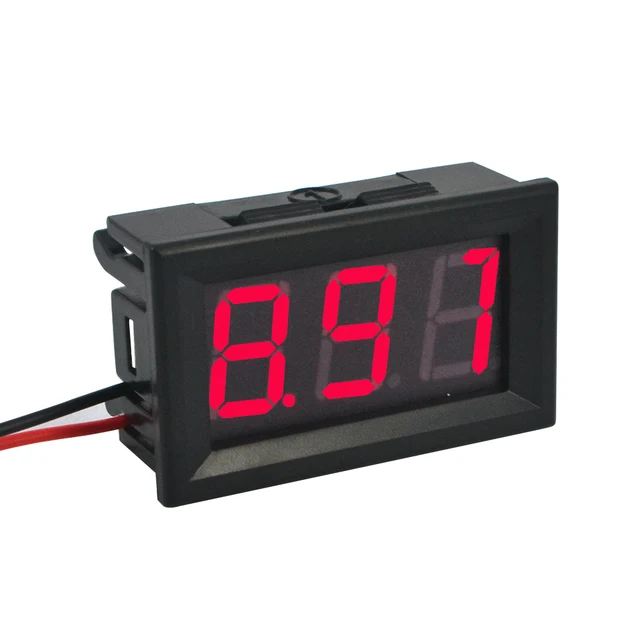 Sikeo Voltage Panel Meter Tester LED Panel Digital Voltmeter with Two-wire Electrical Instruments DC4.5-30V for Car Motorcycle