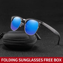 Лето Ретро складные солнцезащитные очки дизайнер бренда женской одежды бескаркасные солнцезащитные очки мужские очки женские брендовые солнцезащитные очки