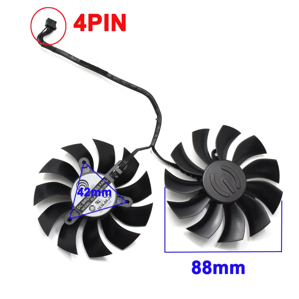 88 мм PLA09215B12H 4pin охлаждающий вентилятор GPU для EVGA GTX780Ti GTX970 ACX2.0 GTX980 TI EVGA SC+ ACX 2 GTX 1080Ti SC2 игровая