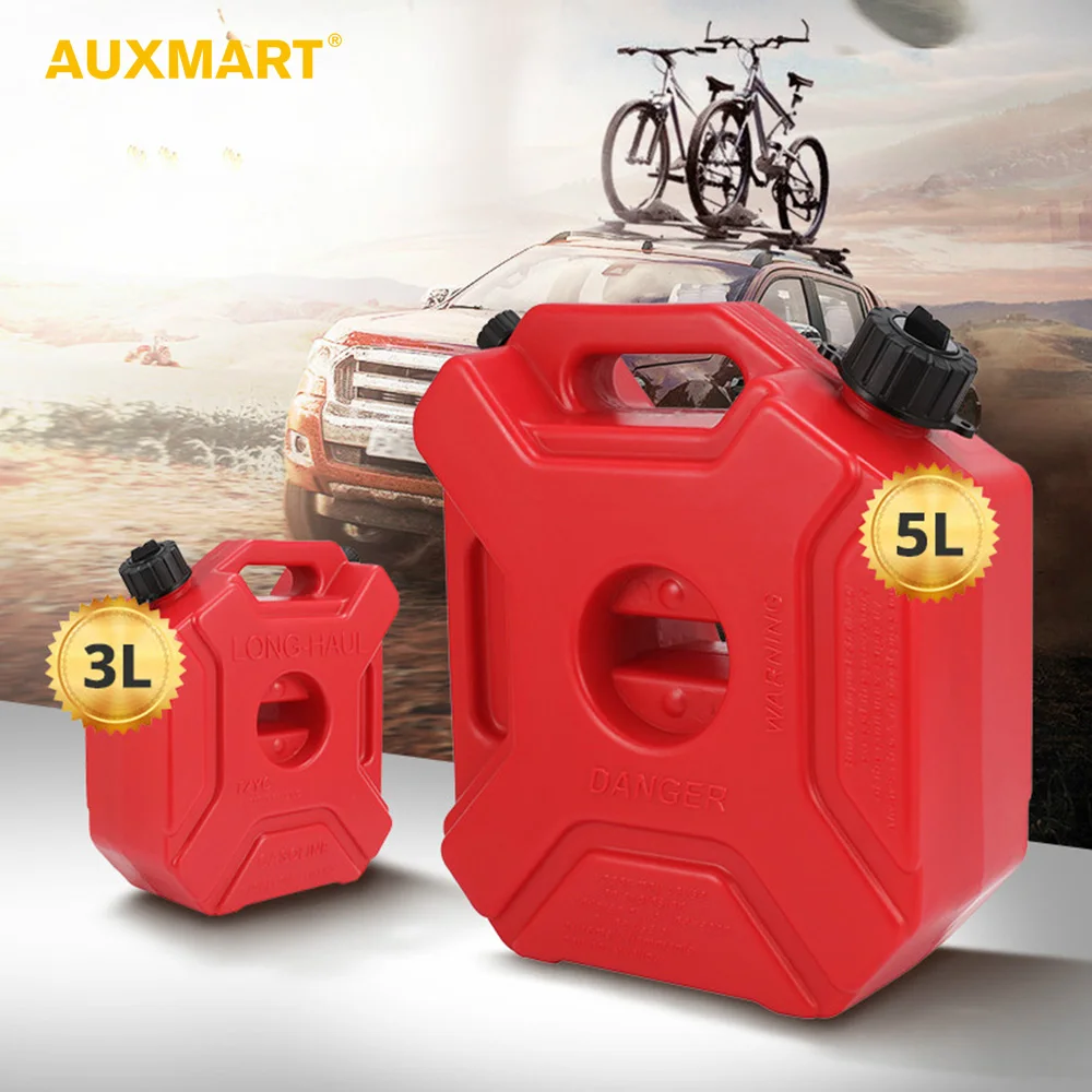 

Auxmart 3L 5L Red Fuel Tank Cans Spare Plastic Petrol Tanks Mount Motorcycle Jerrycan Gas Can Gasoline Oil Container Fuel-jugs