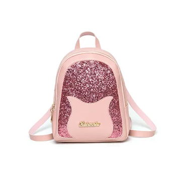 

Women Girls Mini Faux Leather Backpack Rucksack School Bag Travel HOT Girls Sequin Small Backpack Bags For Women 2019