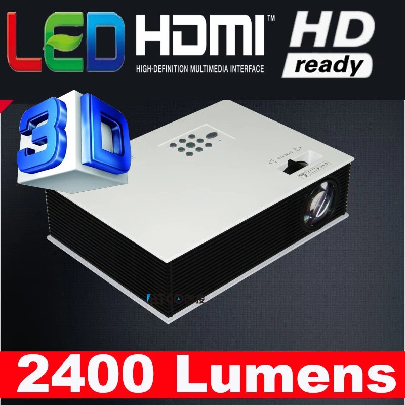 Freeshipping 2400 люмен Родной 800X600 Мини LED LCD HD Проектор Для Домашнего Кинотеатра бимер