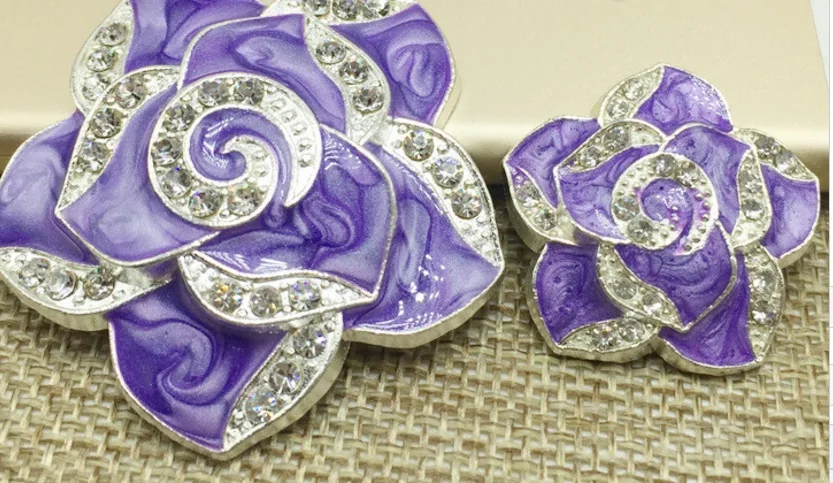 10 комплектов в партии Камелия Цветок мобильный телефон своими руками сборный украшения амулеты - Окраска металла: purple