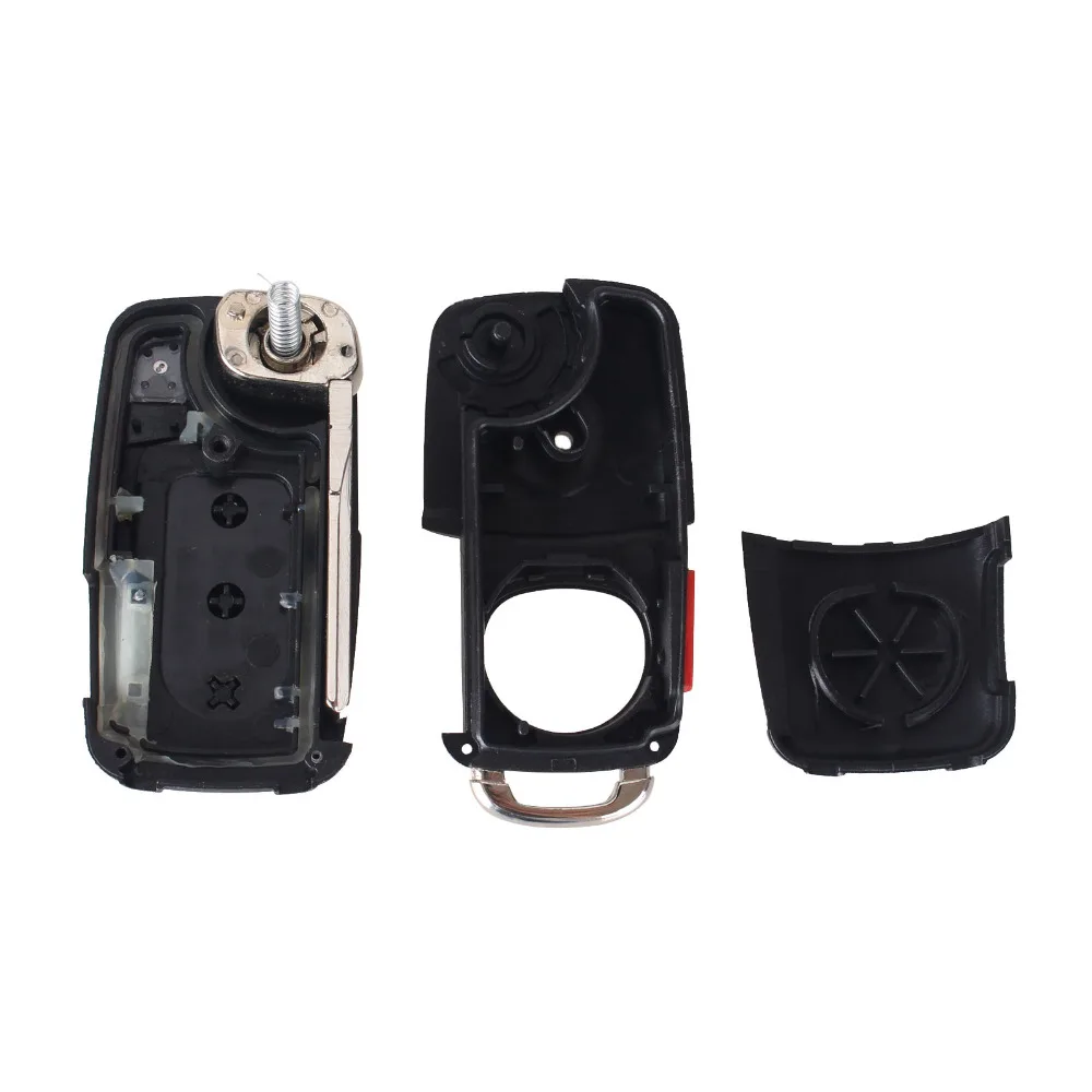 Dandkey 3 + 1 паника 4 Пуговицы удаленное Оболочки подходит для Volkswagen VW Touareg Switchblade флип
