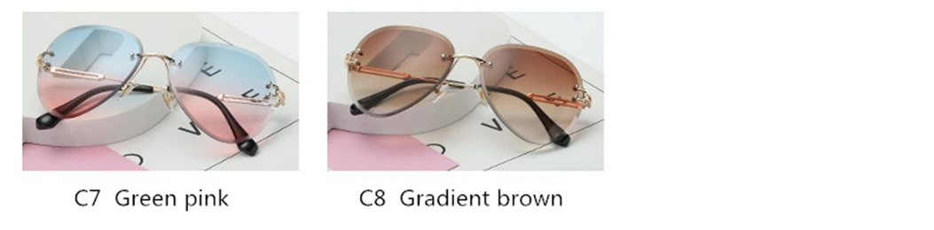 Hdtansen, роскошные солнцезащитные очки без оправы, женские дизайнерские брендовые солнцезащитные очки, металлические, градиентные, градиентные линзы, женские очки, UV400