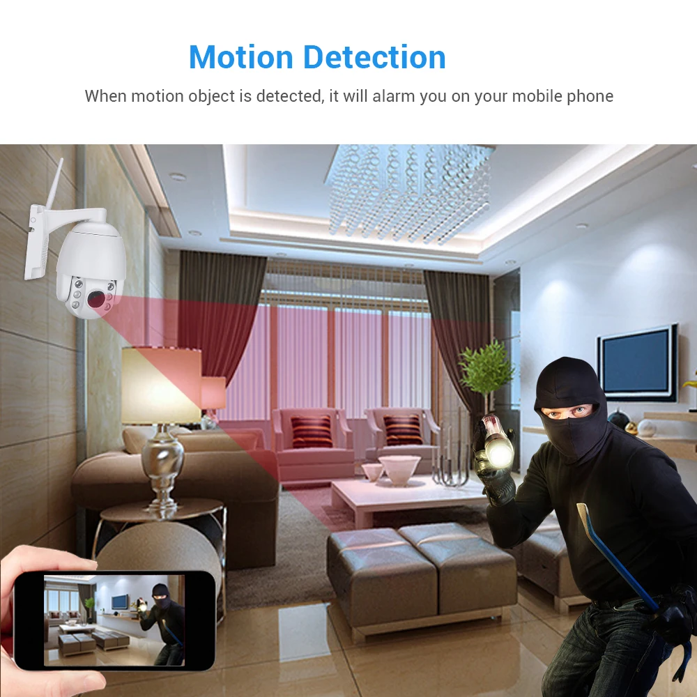 2MP HD 1080P WiFi PTZ Onvif CCVT IP камера 5x Zoom наружная сеть безопасности Водонепроницаемая