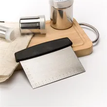 Практичная прочная многофункциональная нержавеющая сталь скребок для теста для пиццы машина для резки кухонной муки печенье торт инструмент со шкалой