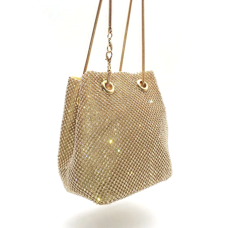 Качественная Повседневная модная женская вечерняя сумка через плечо, сумочка с кристаллами, блестящий кошелек с бриллиантами, свадебная сумка для невесты