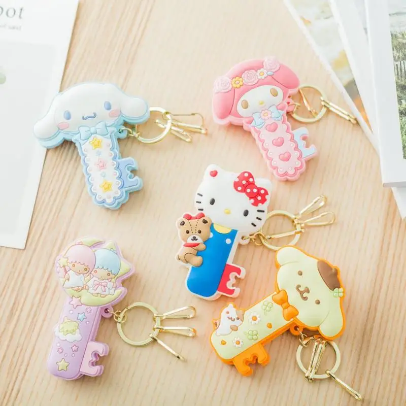 

1pc new exquisite My melody Hello Kitty Cinnamoroll pudding dog little twin stars Food bag clip Action figure toys keyring gift
