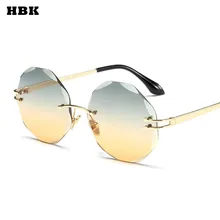 HBK Samll оправы солнцезащитных очков круглый Óculos Feminino Ретро Винтаж Брендовая Дизайнерская обувь солнцезащитные очки Для женщин Мода очки UV400